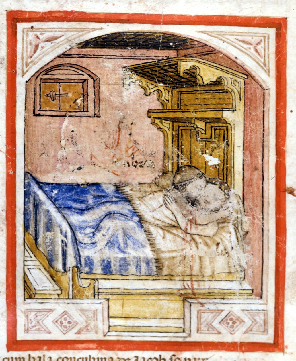 Parningsscen. Miniatyrer från codex 212 (eller Padovano Codice eller Bible of Padua) 1390-1400 Rovigo, Accademia dei Concordi av Unknown artist