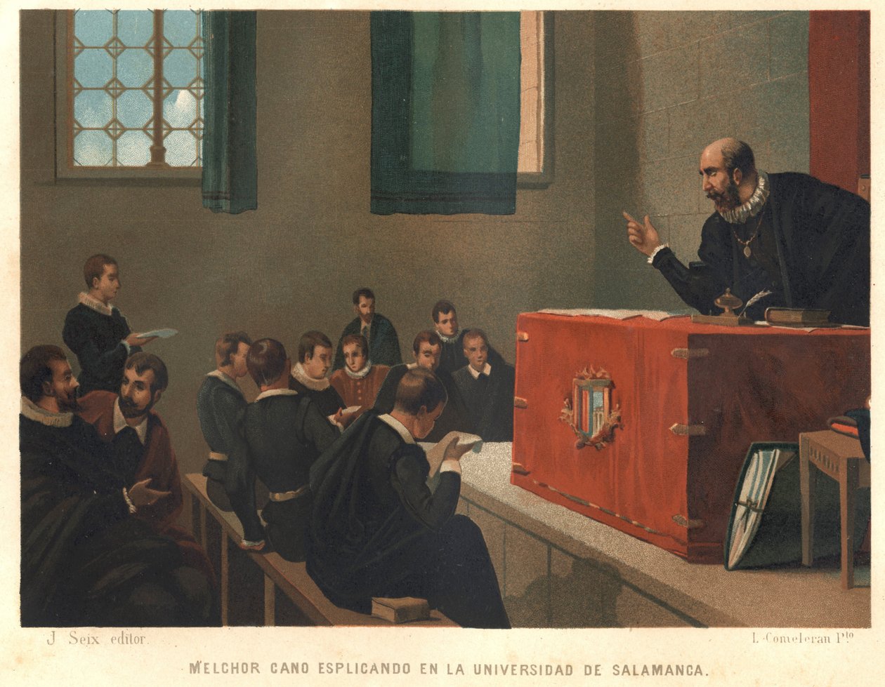 Melchior Cano eller Canus, stor dominikansk teolog som undervisade i filosofi och teologi vid universitetet i Salamanca 1546. efter "Science and its Men" av Louis Figuier. Barcelona 1881 av Unknown artist