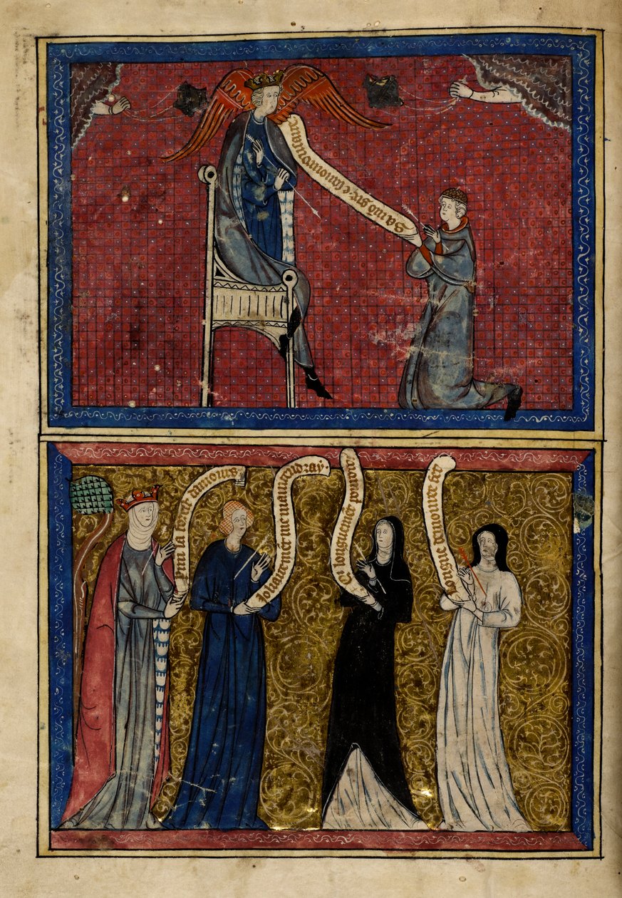 Män och kvinnor sårade av kärlekens Gud från "Le Roman de la Rose" av Unknown artist