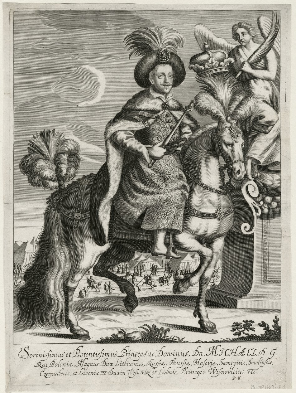 Michal Korybut Wisniowiecki (1640-1673), kung av Polen och storhertig av Litauen - Anonym - ca. 1670 - Kopparstick - 36,5x27,2 - Privat samling av Unknown artist