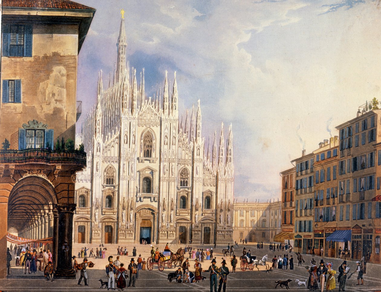 Milano, Duomo Square omkring 1825. av Unknown artist