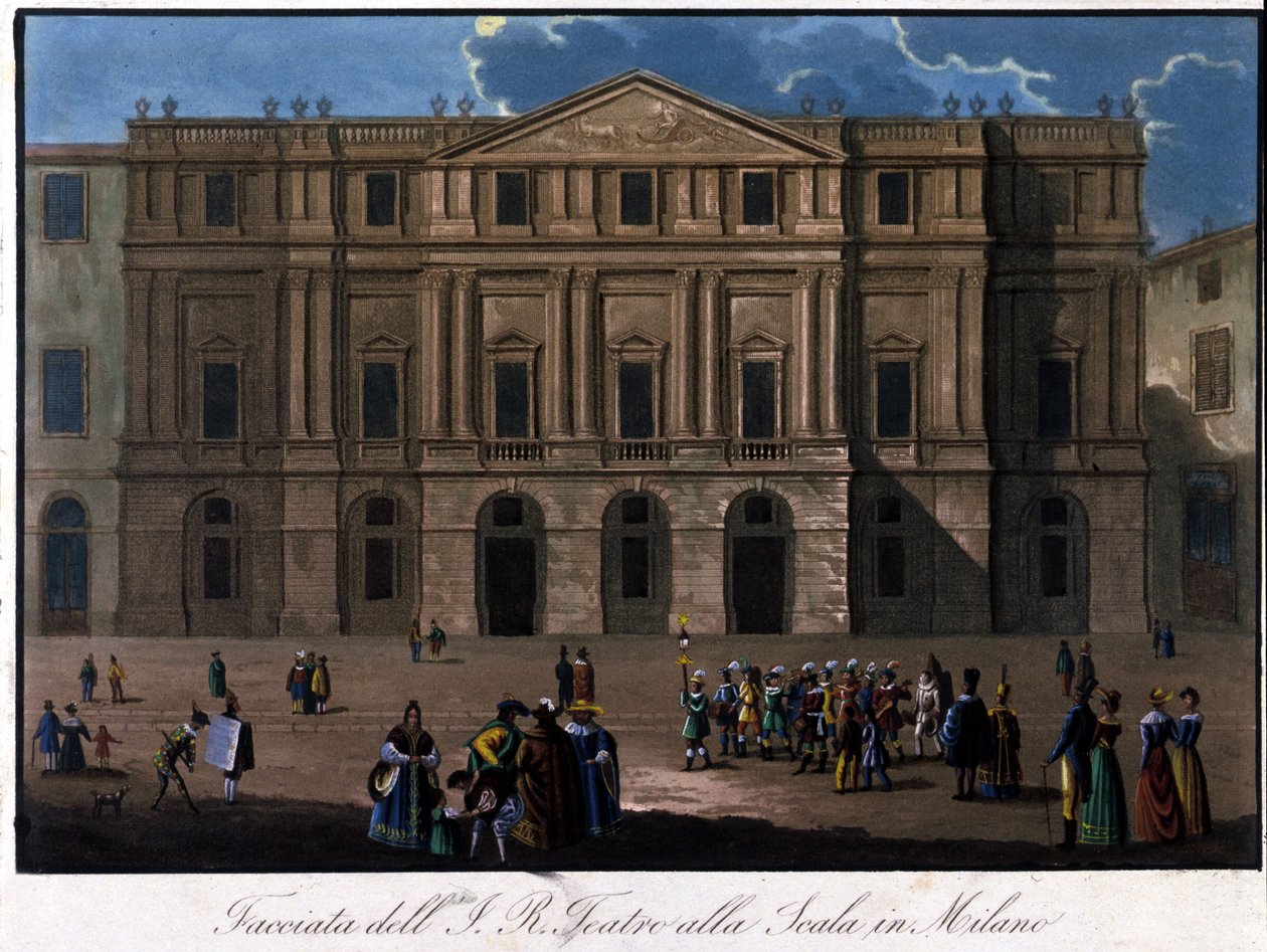 Milano, La Scala, omkring 1810. av Unknown artist