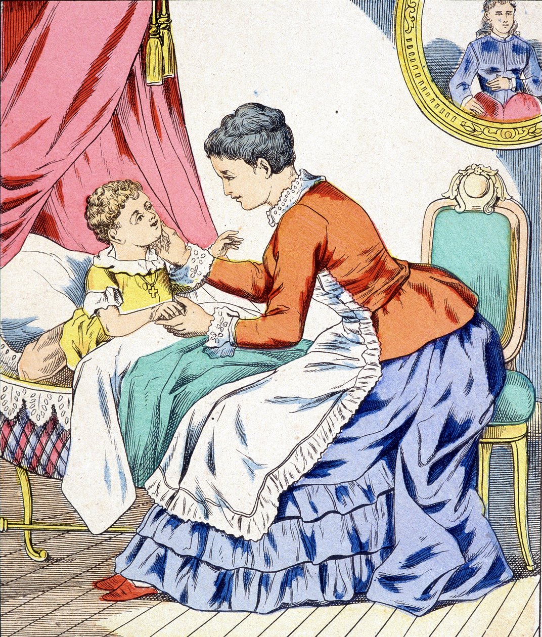 Mamma sjunger en vaggvisa för att sitt barn ska sova. av Unknown artist