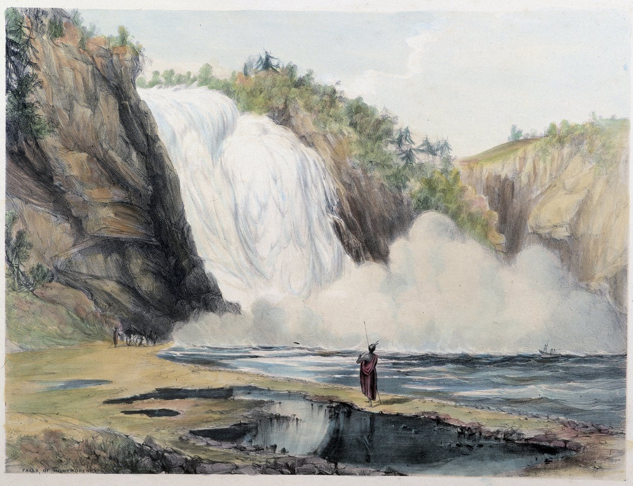 Montmorency Falls, Kanada - i "" Shyths sketcher in the Canadas"" av Coke Smyth, London av Unknown artist