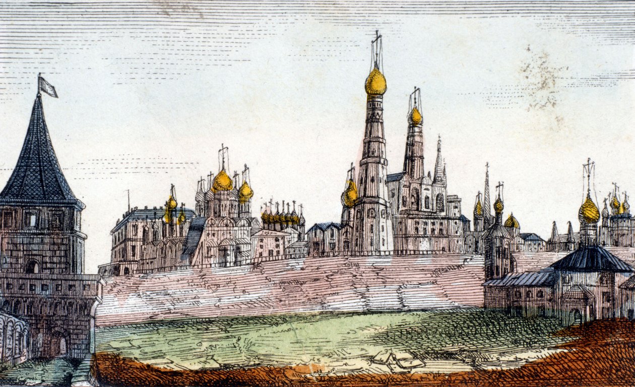 Moskva, Kreml. 1800-talsgravyr. av Unknown artist