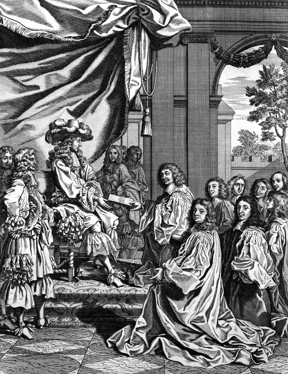 Kommunala domare presenterar för den franske kungen Ludvig XIV en beskrivning av hans inträde i Paris av Unknown artist