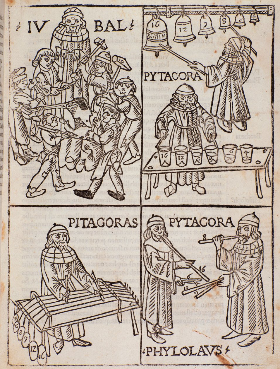 Musikaliska teorier om Pythagoras. Sidan hämtad från Theory of Music av Franchino Gaffurio av Unknown artist
