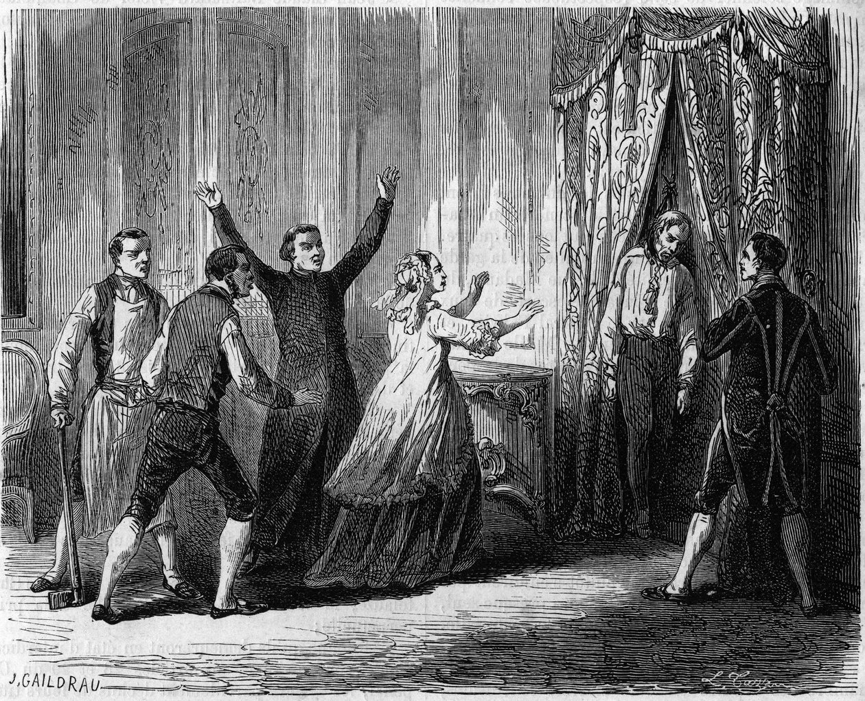 Mystisk hängning av den siste prinsen av Conde (Louis Henri Joseph de Bourbon av Unknown artist