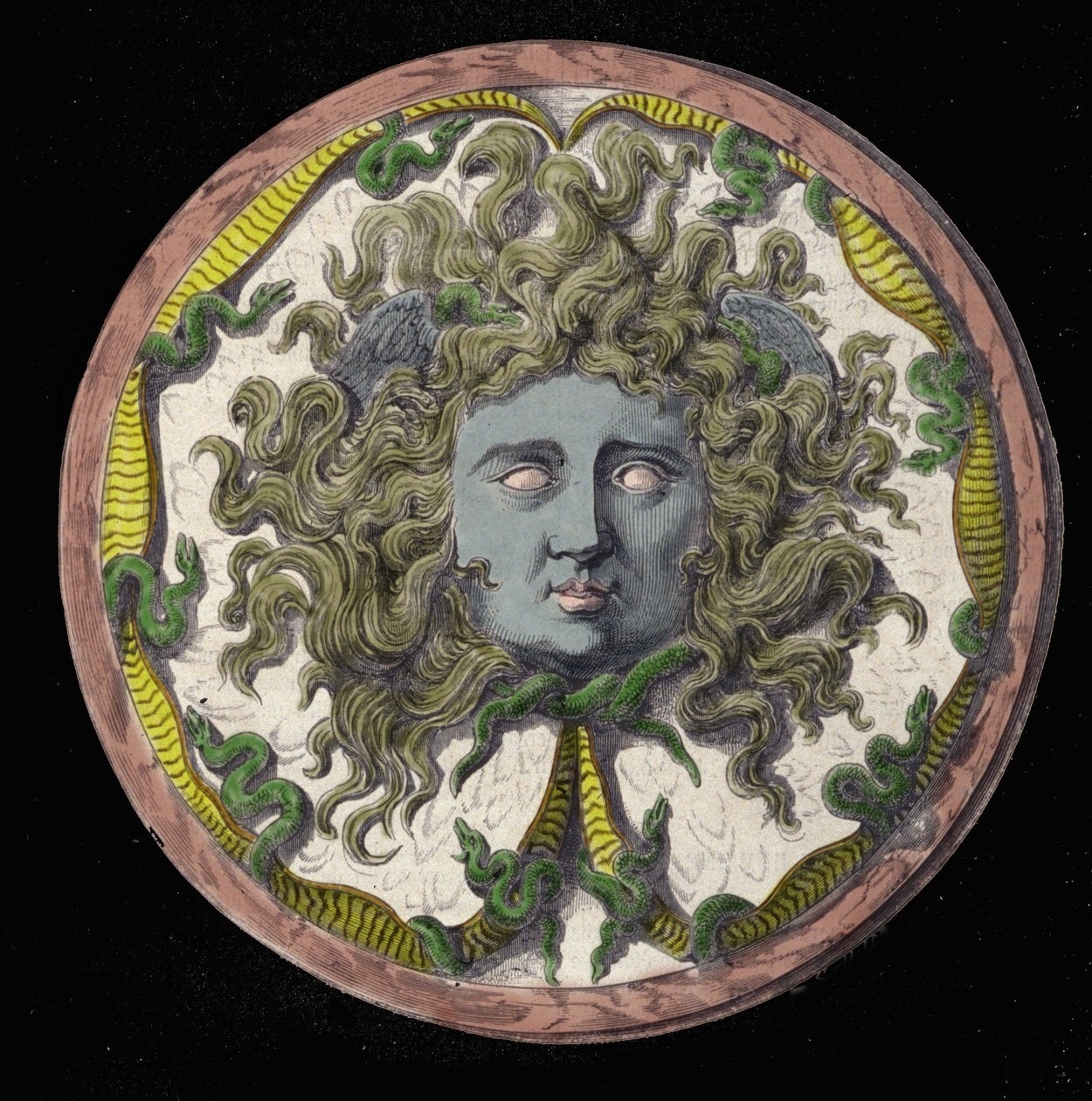 Mytologi: representation av Medusa, en av de tre Gorgonerna. av Unknown artist