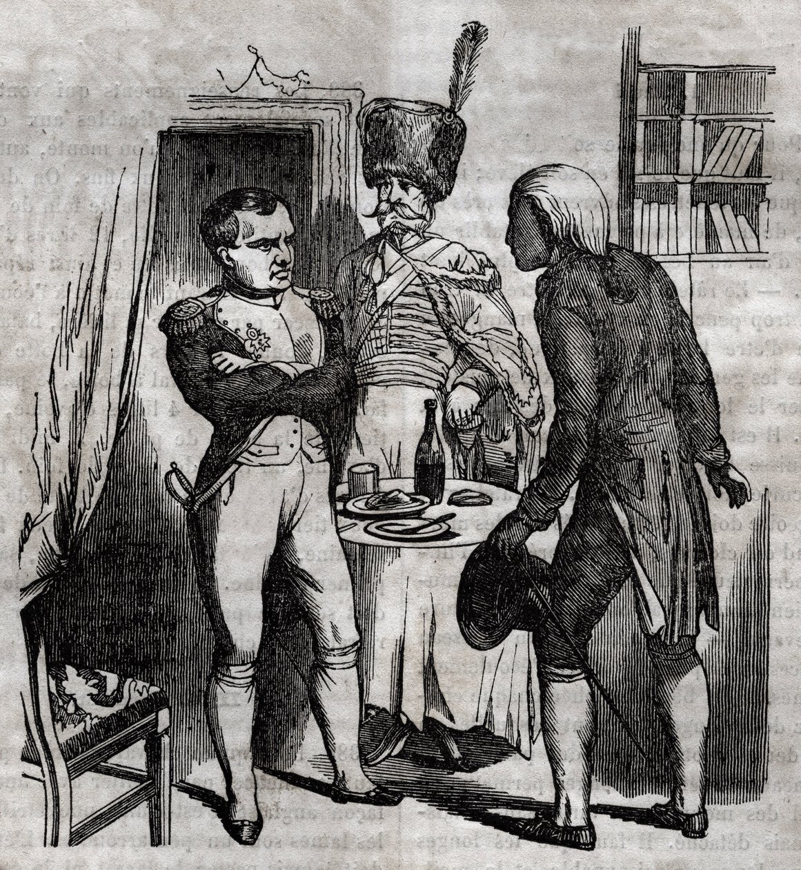 Napoleon I i närvaro av Jean Nicolas Corvisart (1755-1821) läkare engelsk gravyr i "La Sante Universelle - Guide Medical des Families"" 1852 av Unknown artist