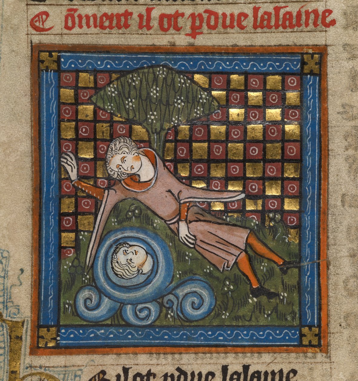 Narcissus beundrar sin reflektion i en fontän, från 