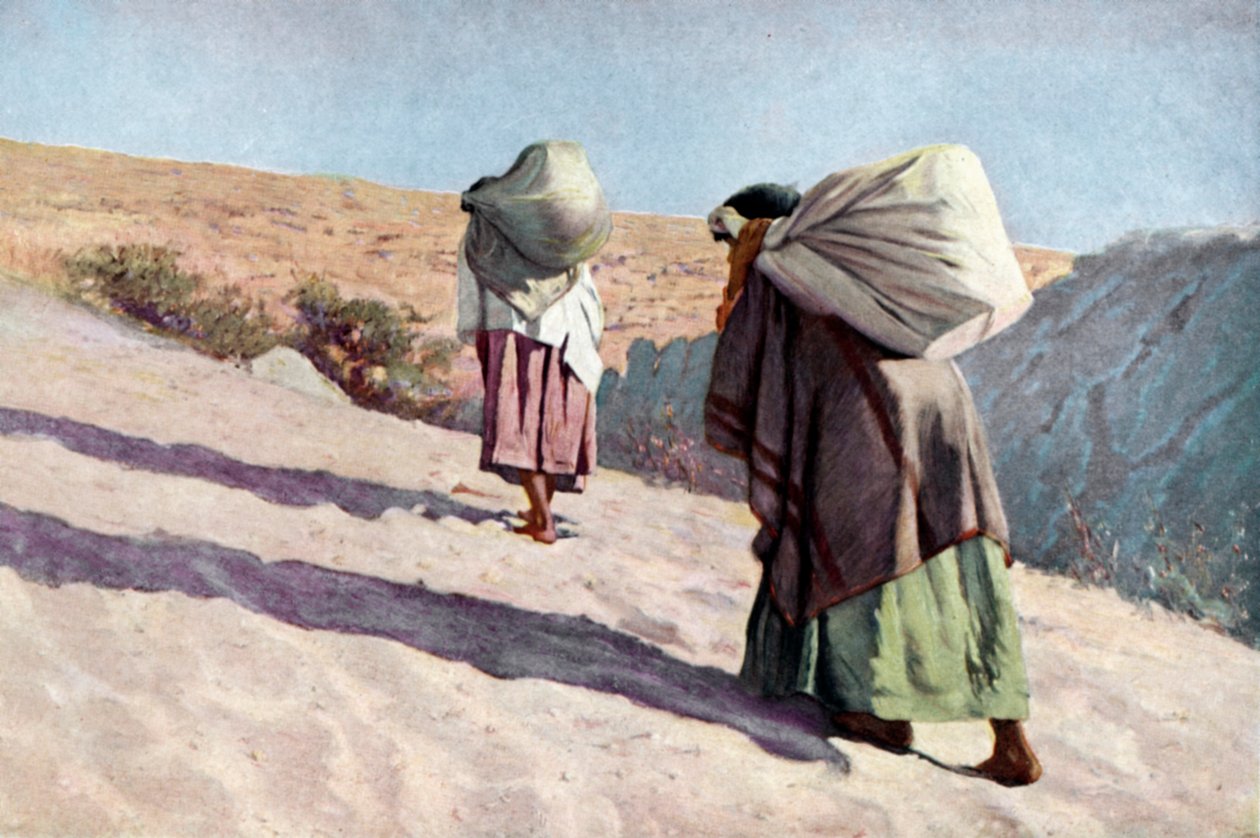 Indianska kvinnor från Hopi-stammen, Arizona av Unknown artist