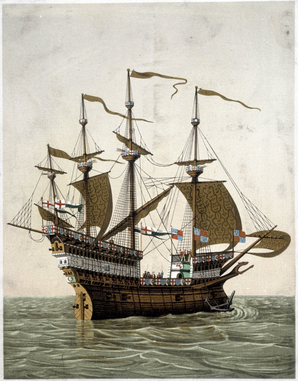 Henrik VIIIs skepp (1520) av England - enligt J. Holbein av Unknown artist