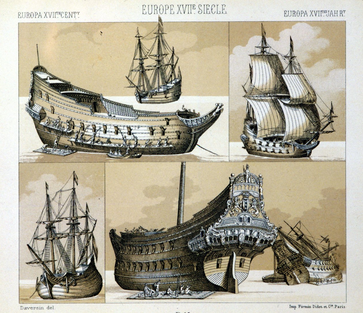 Flotta och köpman på 1600-talet - i "" Den historiska kostymen"" av Raquet 1888 av Unknown artist