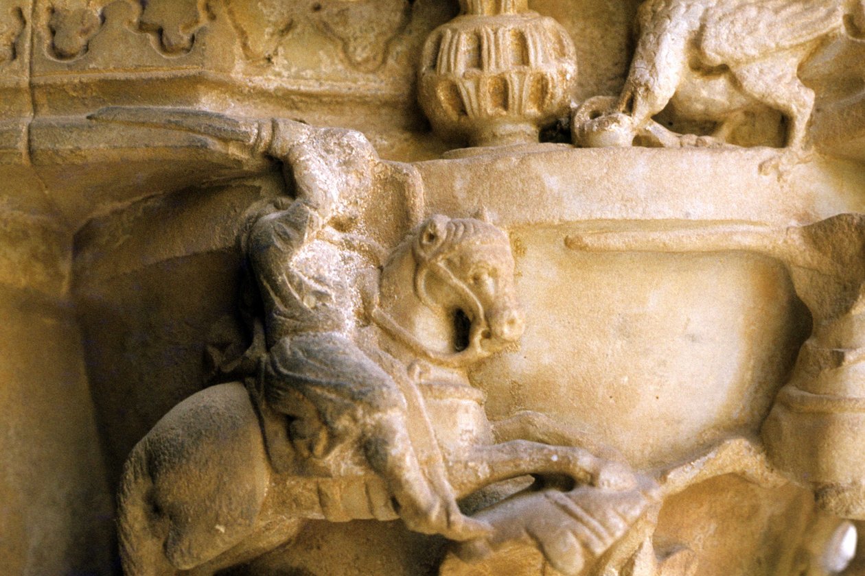 Norman Art i Monreale (Sicilien): huvudstäderna i Cloitre des Benedictins. av Unknown artist