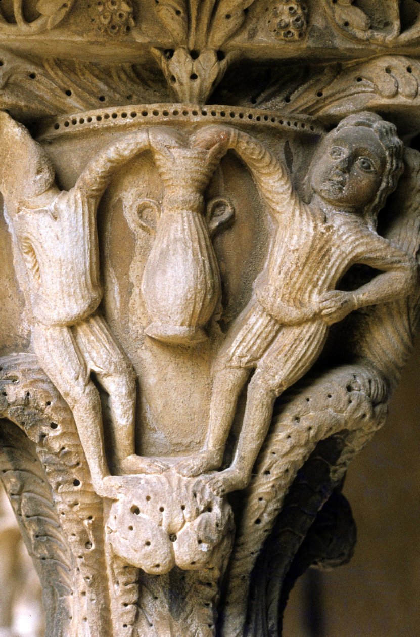 Norman Art i Monreale (Sicilien): huvudstäderna i Cloitre des Benedictins. av Unknown artist