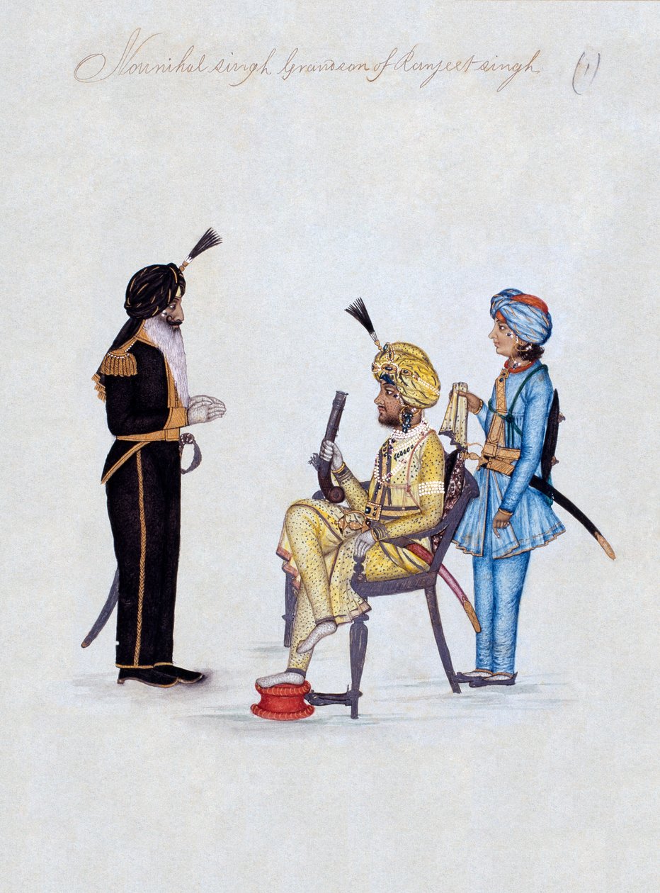 "Nounihal Singh Sonson till Ranjeet Singh" av Unknown artist
