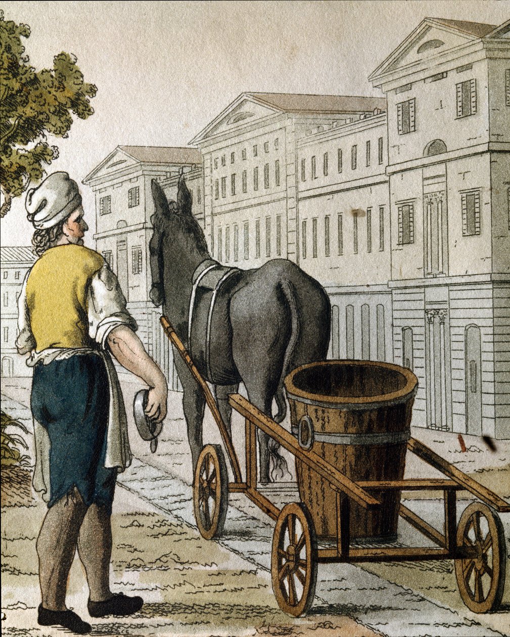 Gammal handel: mjölkmannen (Litografi av Unknown artist