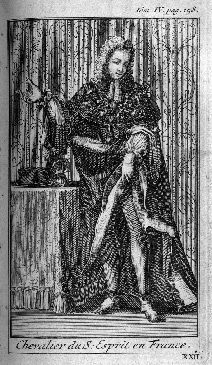 Orders of Knight.Knight of the Holy Spirit (Order of the Holy Spirit) i Frankrike på 1500-talet. I "" Historia om militära order eller riddare, om de säkra och rutinmässiga miliserna av båda könen, som har etablerats fram till idag. Upplagan tagen av Unknown artist