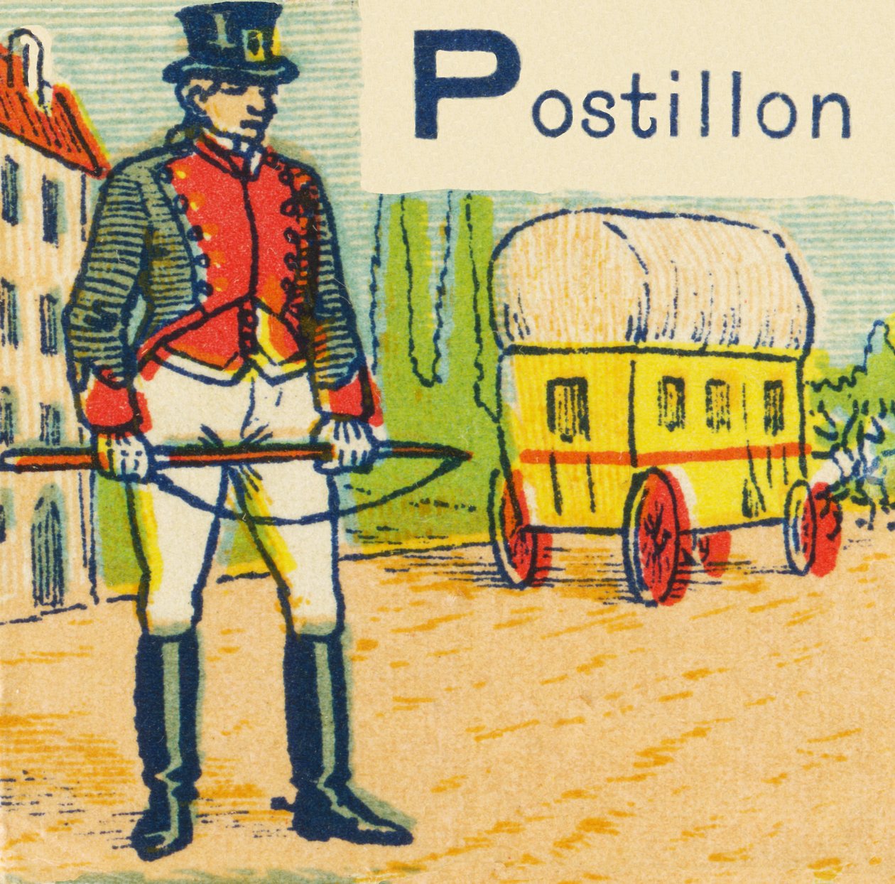 P som Postillon av Unknown artist