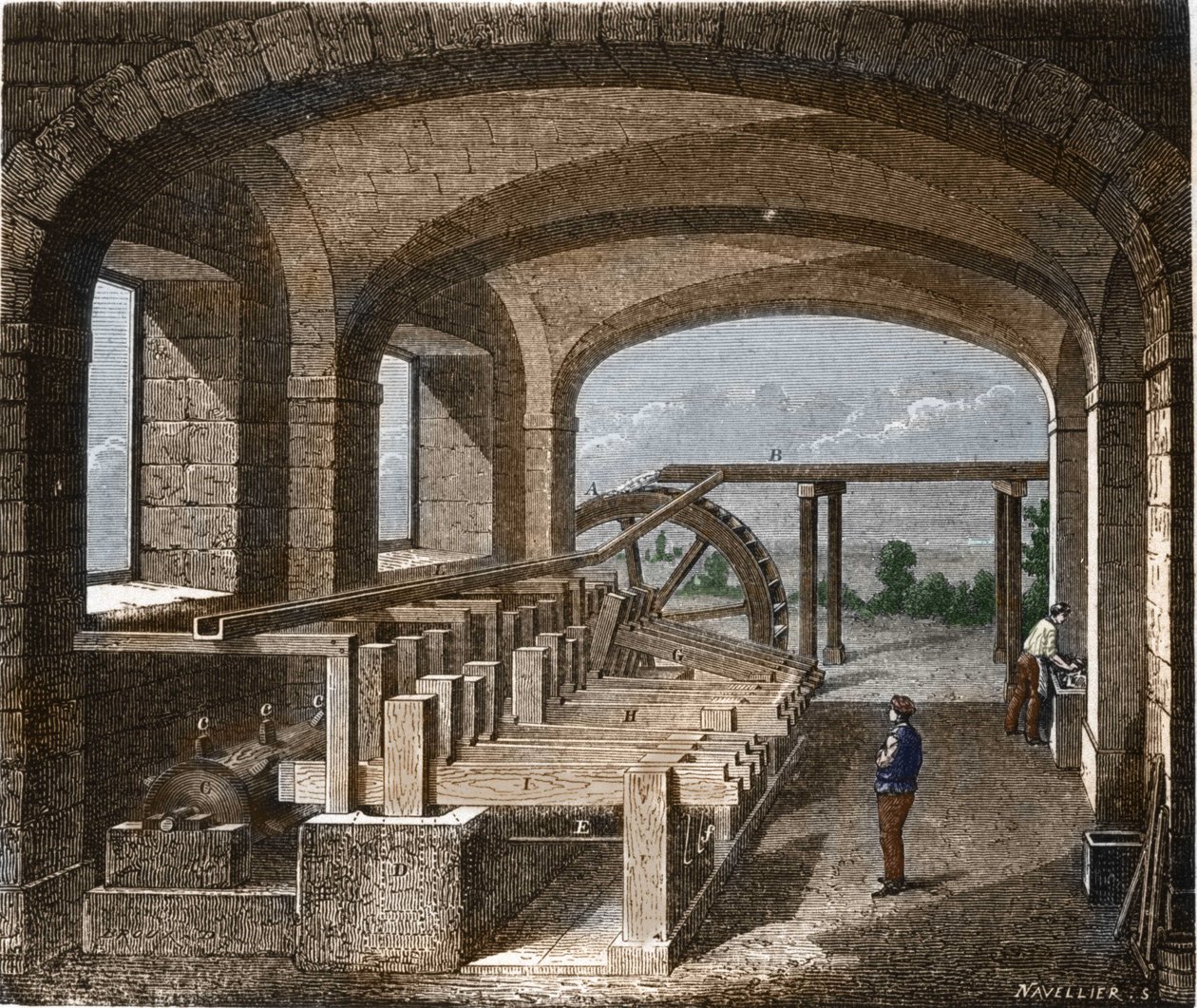 Papperstillverkning på 1800-talet. av Unknown artist