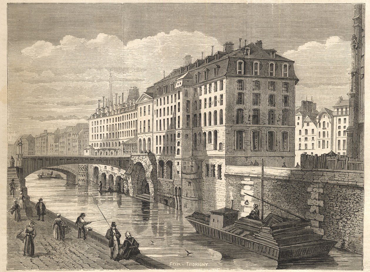 Paris Rivningar: Hotel Dieu av Unknown artist