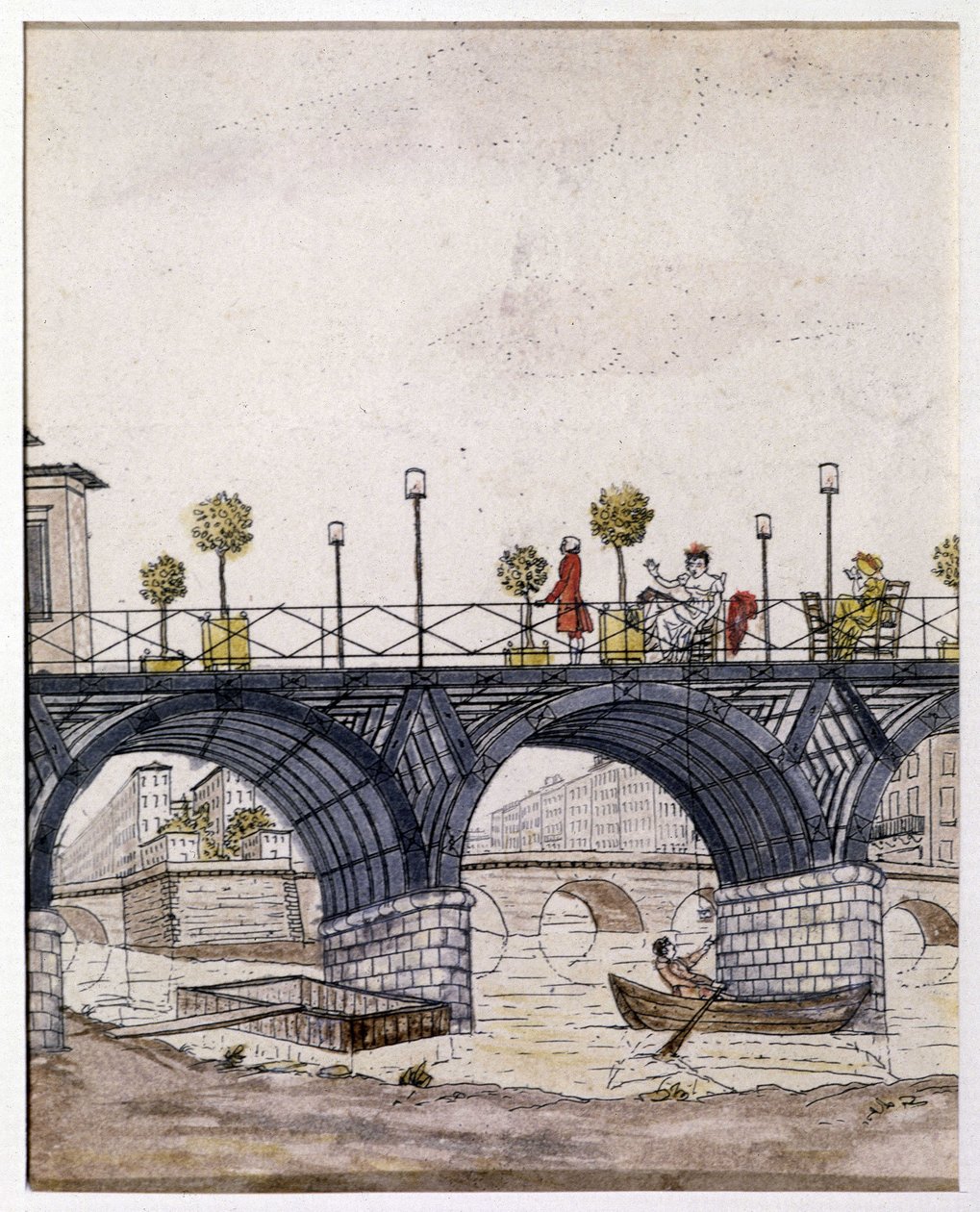 Paris: The Bridge of Arts, på 1800-talet av Unknown artist