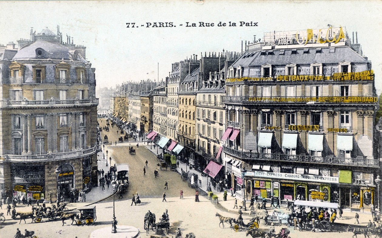 Paris: rue de la Paix - Vykort, sent 1800-tal av Unknown artist