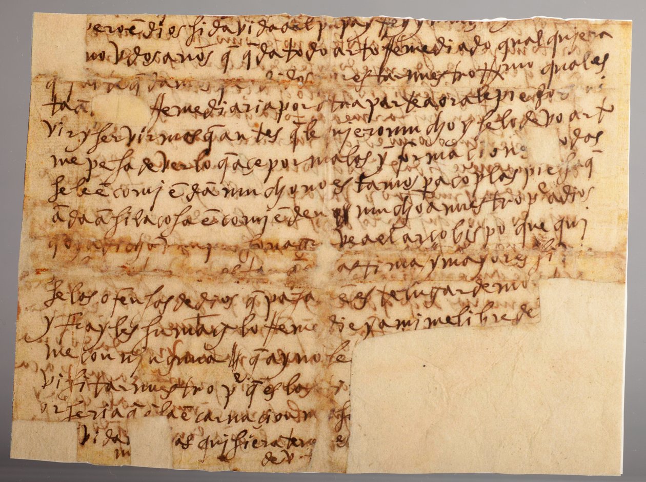 En del av ett manuskript. Brev nr 96 från Sankta Teresa till sin systerdotter Moder María Bautista (Brev nr. 96 från Santa Teresa, från Sevilla, till hennes systerdotter, Moder María Bautista, som är i Valladolid). Papper. Del 1. 30 november 1575. av Unknown artist