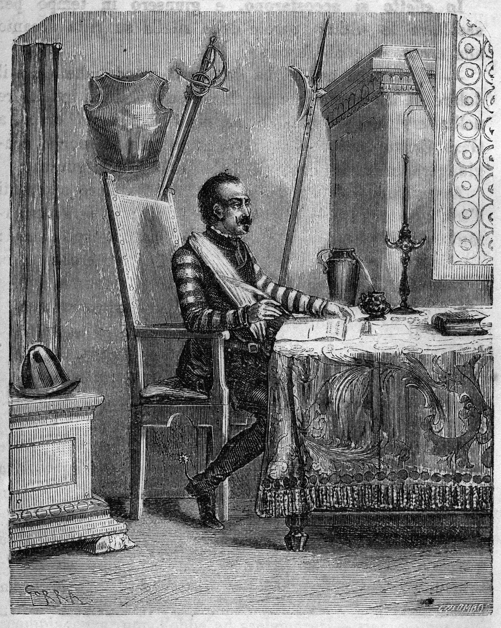 Pascal Paoli (1725-1807), korsikansk patriot i sin ateljé. I "" Pasquale Paoli eller Pontenuovo-rutten "" "av F.D. Guerrazzi. 1872. av Unknown artist
