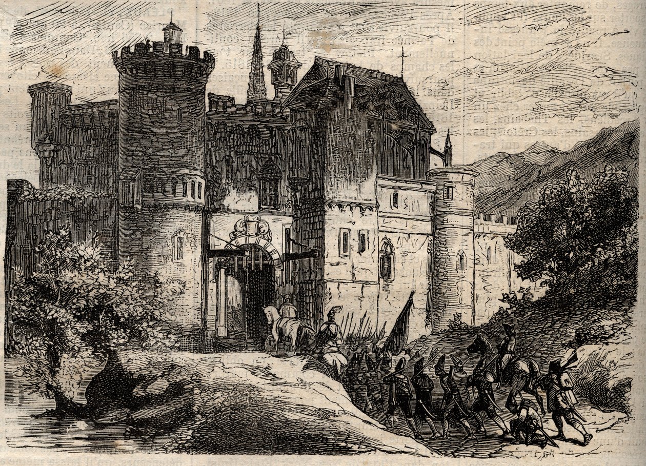 Pascal Paoli, befriare av Korsika - Pascal Paoli (1725-1807), befriare av Korsika går in i Bastia - gravyr i "" Dictionnaire populaire illustrious "- 1864 - av Joseph Decembre och Edmond Allonier - av Unknown artist