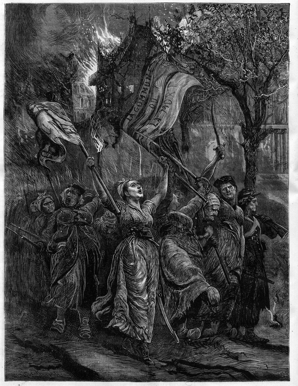 Petroleummaskiner som färdas genom gatorna i Paris - La Commune av Unknown artist
