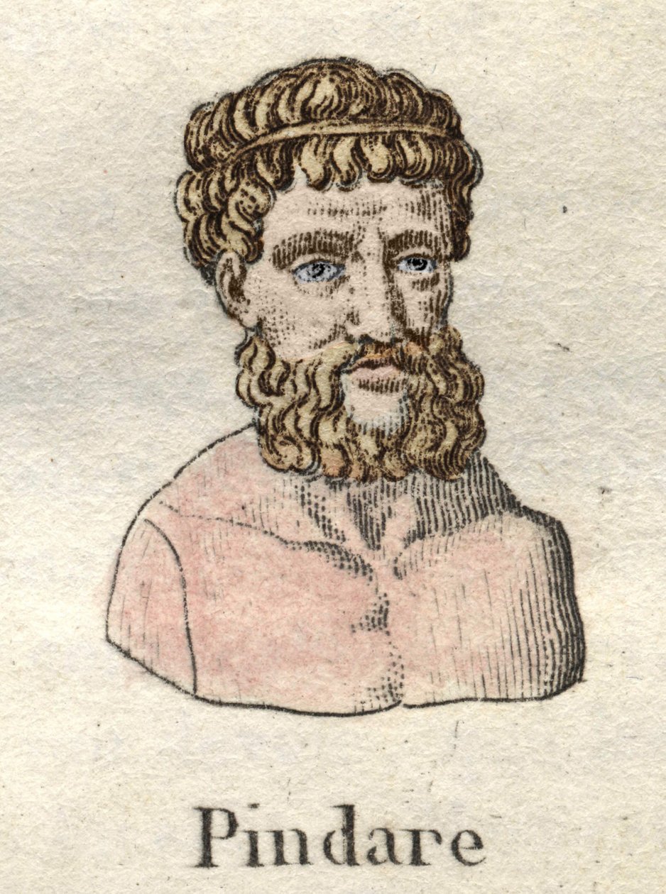 Pindare (518-v. 438 f.Kr.), grekisk operapoet. av Unknown artist