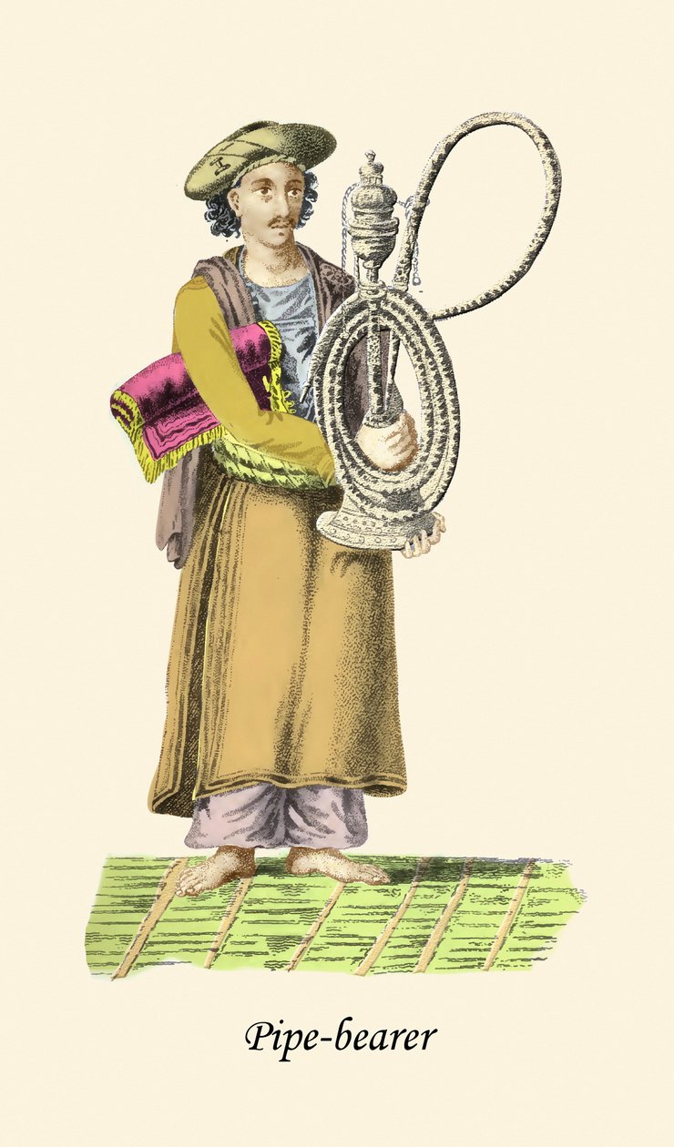 Pipbärare med bong eller vattenpipa av Unknown Artist