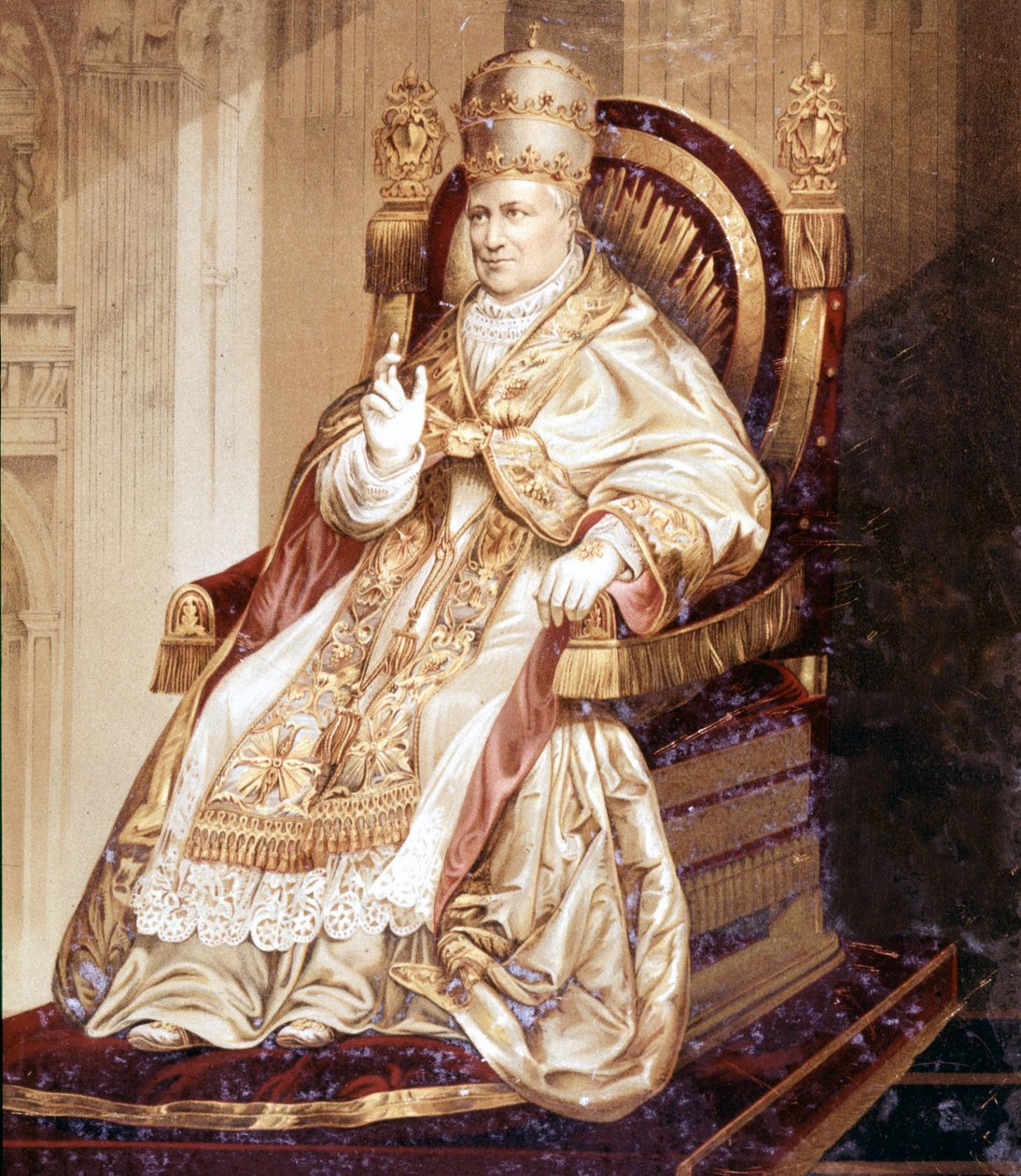 Pius IX (1792 - 1878). Chromolithography. av Unknown artist