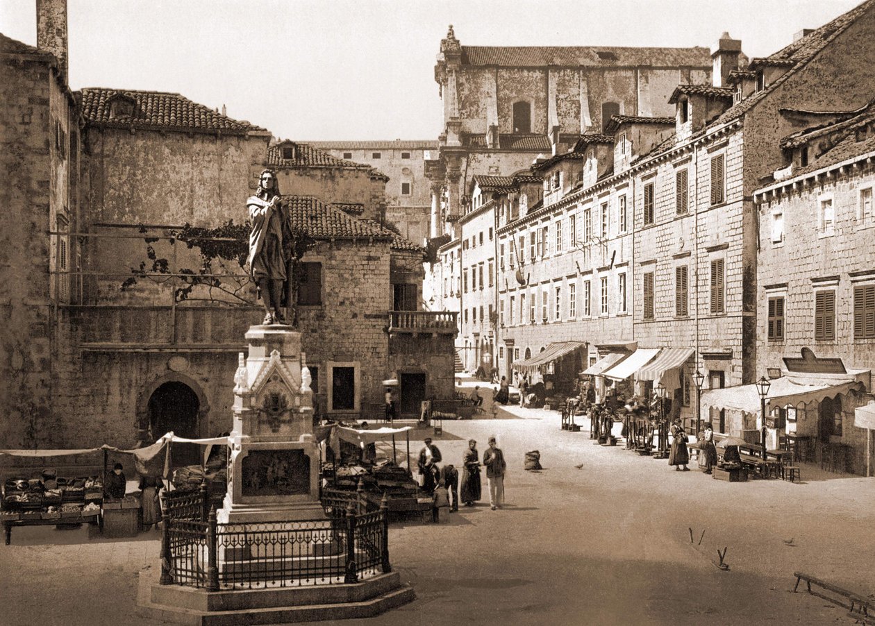 Place Gundulic i Ragusa. sd. sent 1800-tal. av Unknown artist