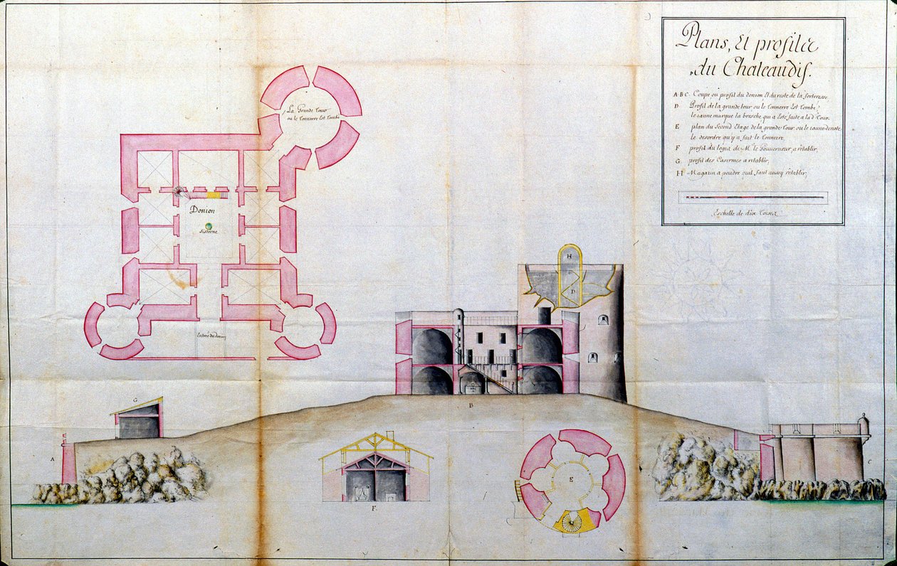 Plan och kopp av Chateau d