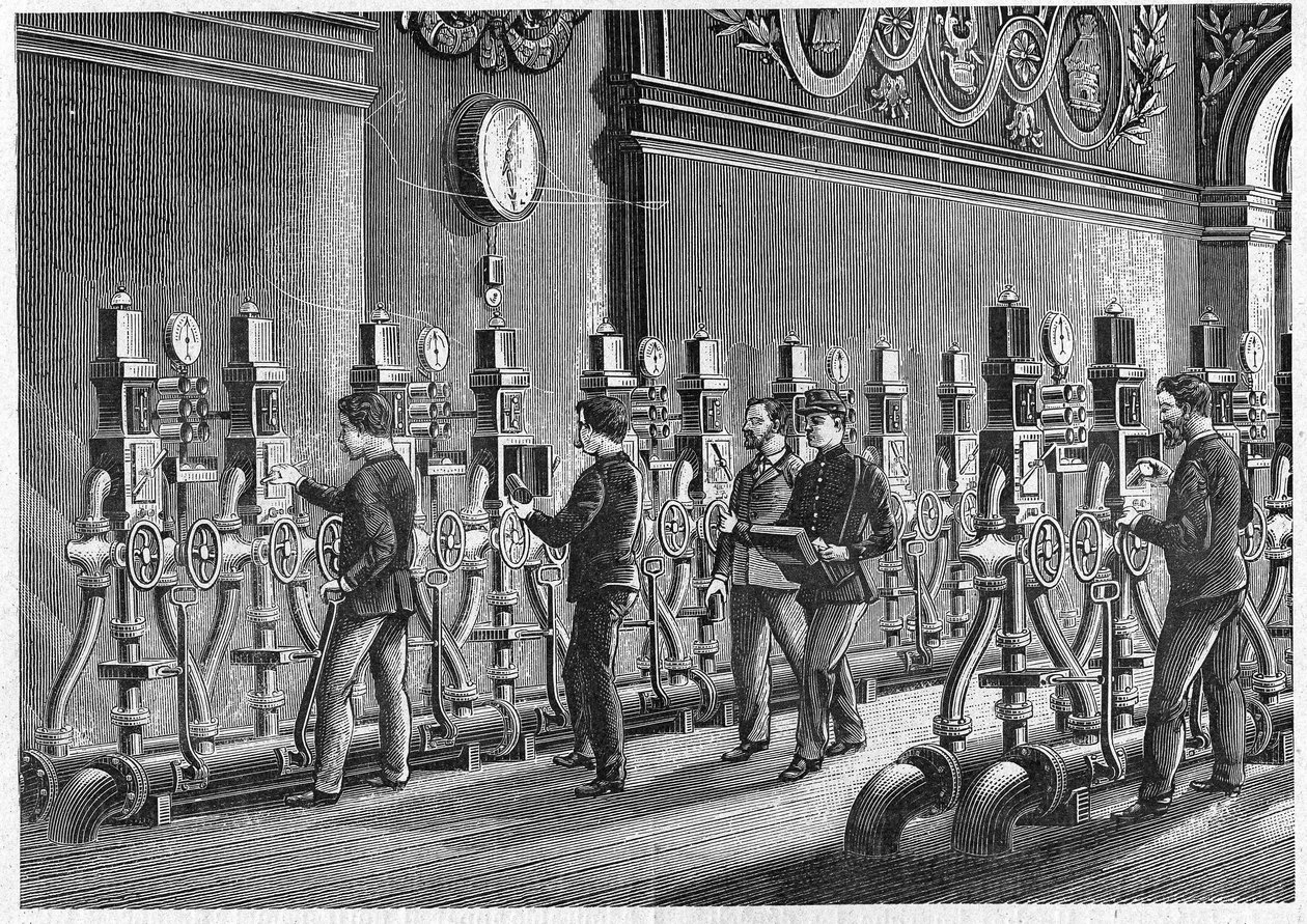 Pneumatiskt postkontor, Place de la Bourse i Paris 1888. av Unknown artist