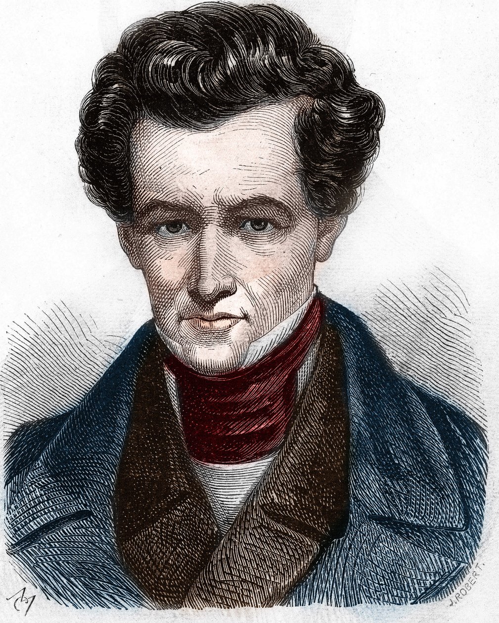 Porträtt Armand Carrel (1800-1836), fransk journalist. av Unknown artist