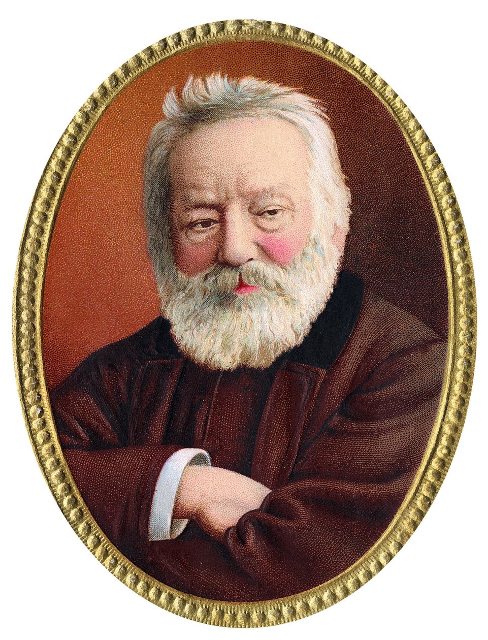 Porträtt av den franske författaren Victor Hugo - Porträtt av den franske författaren Victor Hugo (1802 - 1885) - Kromolitografi från det sena 1800-talet. av Unknown artist