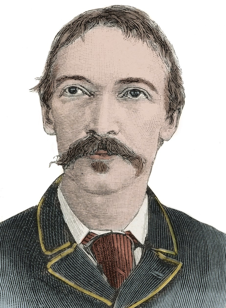 Porträtt Robert Louis Stevenson (1850-1894) - brittisk författare av Unknown artist