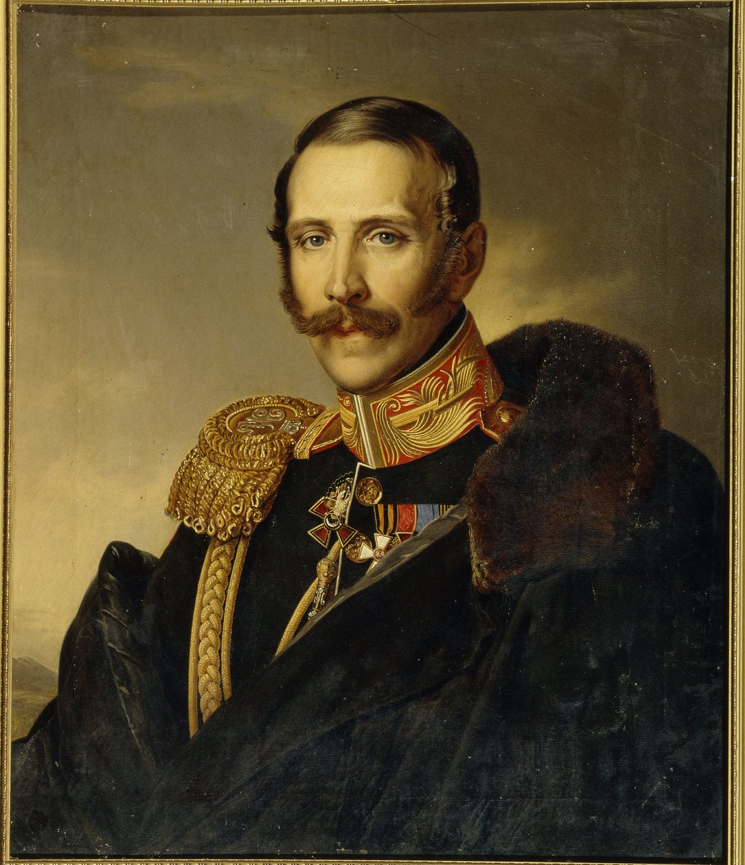 Porträtt av Serge Grigoriyevitch Strogonov (Strogonoff eller Stroganov) (1794-1882), generalguvernör i Moskva. (Porträtt av Sergei Grigorievich Stroganov, generalguvernör i Moskva). Anonym målning, olja på duk av Unknown artist