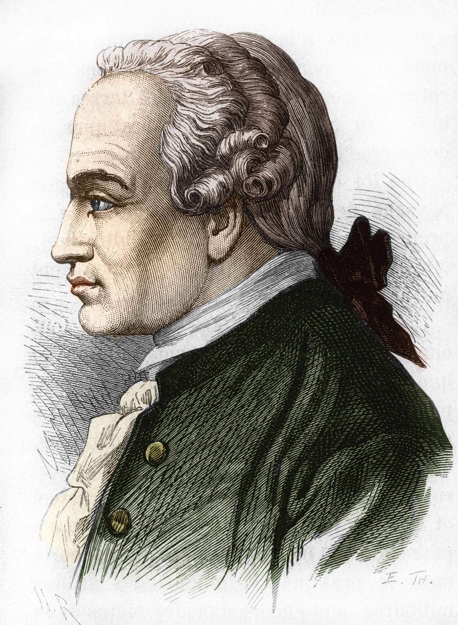 Porträtt av (Immanuel) Emmanuel Kant. tysk filosof (K¿nigsberg av Unknown artist