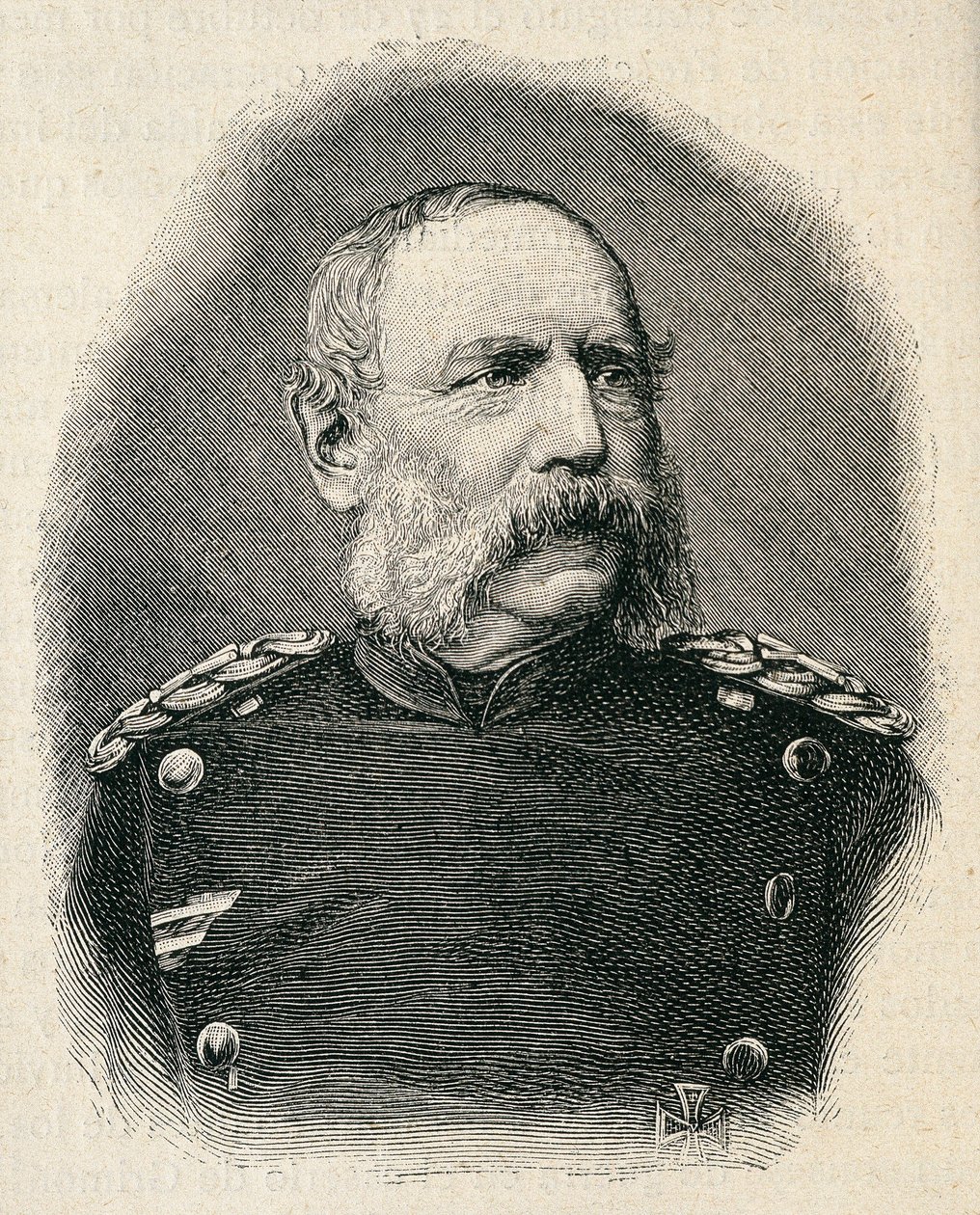 Porträtt av ALBERT kung av Sachsen (1828-1902), soldat som deltog i slaget vid Sedan. gravyr av Unknown artist
