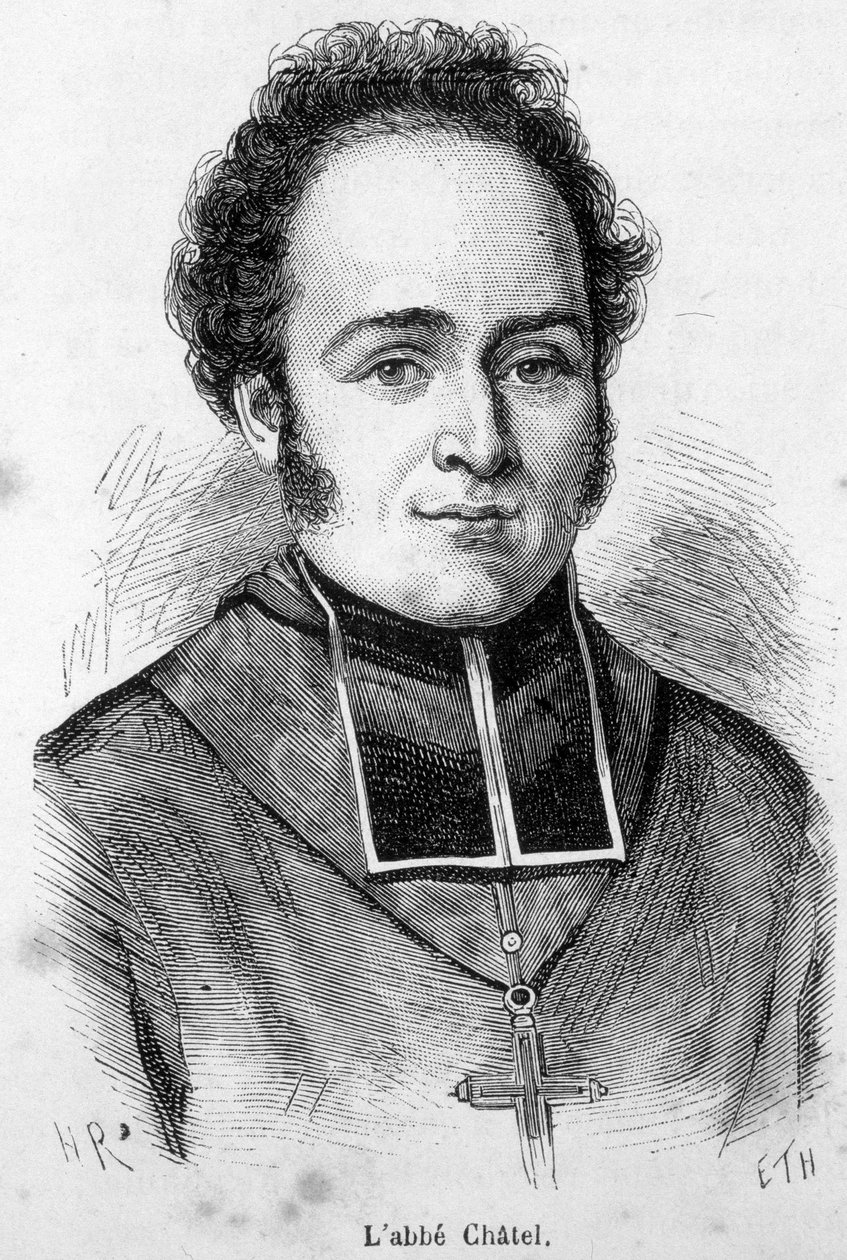Porträtt av Abbe Ferdinand Francois Chatel (1795-1857), grundare av den franska kyrkan vid tiden för julirevolutionen. av Unknown artist