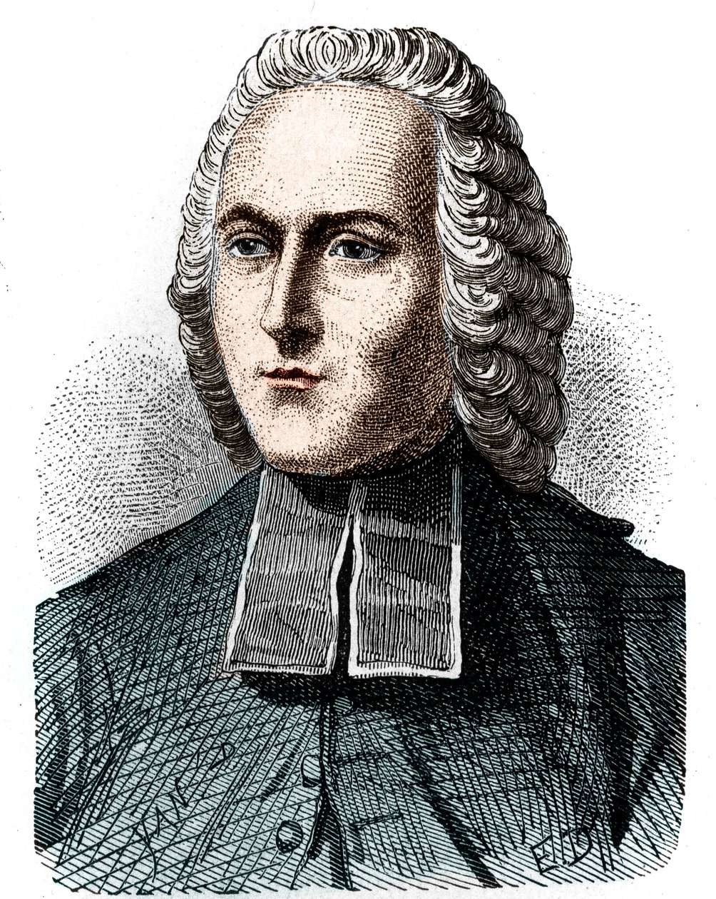 Porträtt av Abbe Jean Antoine (Jean-Antoine) Nollet (1700 - 1770), fransk fysiker - i "Album de la Science; berömda vetenskapsmän; Stora upptäckter””” 1896. av Unknown artist