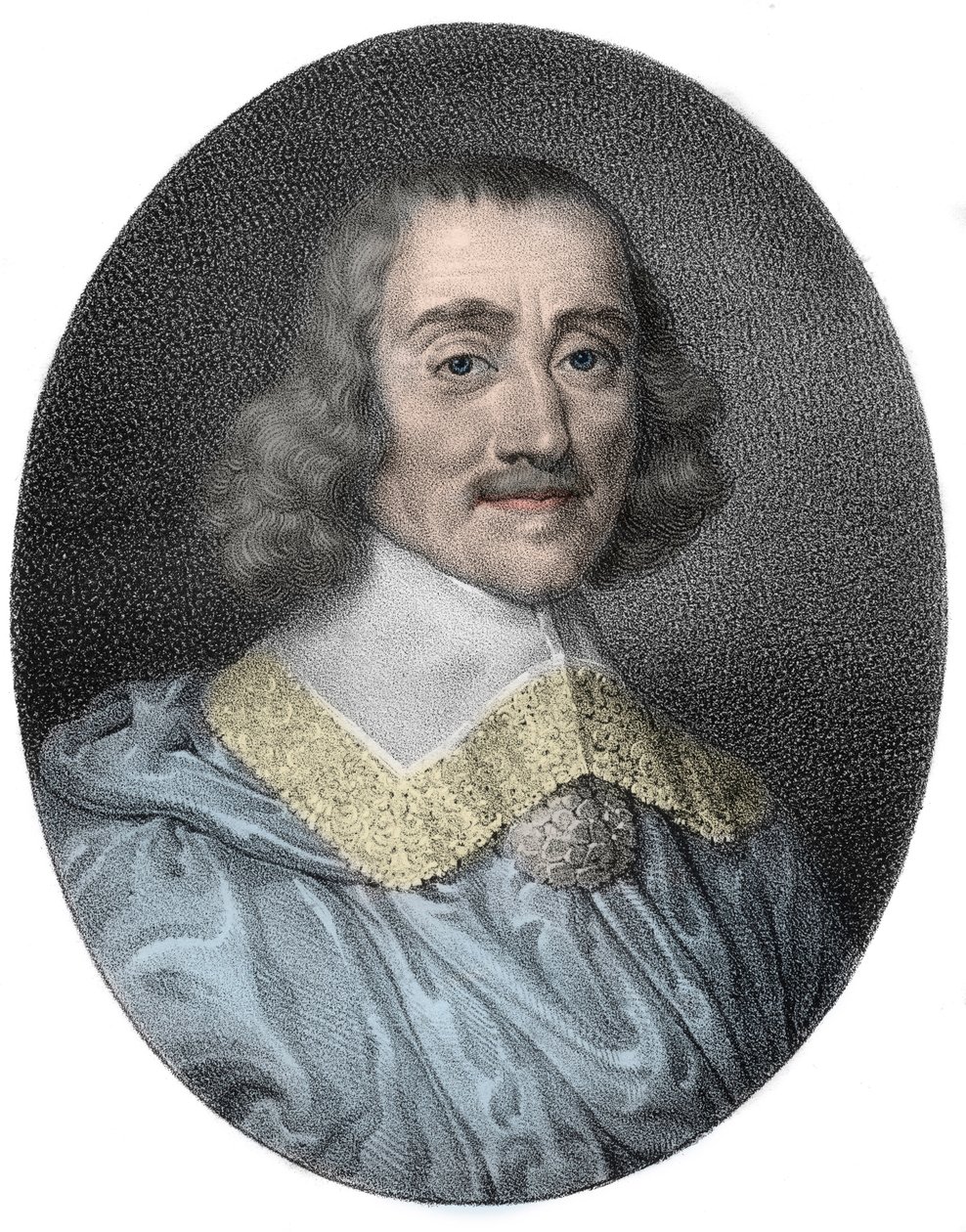 Porträtt av Abraham av Fabert av Esternay Marshal (1599-1662) av Frankrike (marechal de France) - gravyr av Unknown artist