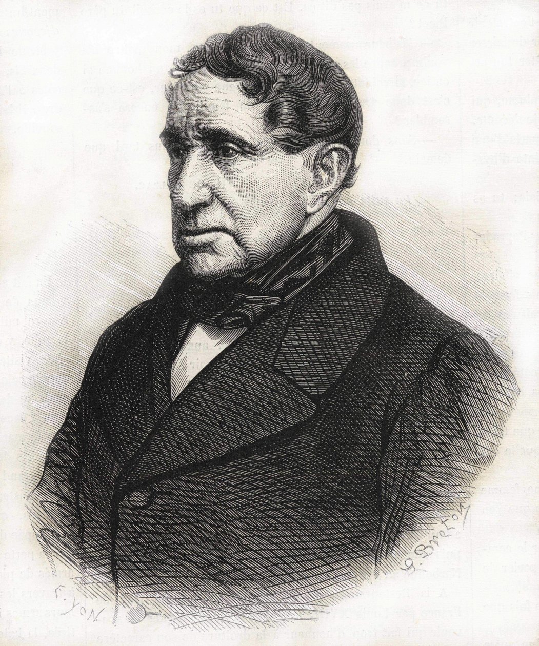 Porträtt av Achille Léonce Victor Charles de Broglie (1785 - 1870), hertig av Broglie. Gravyr av 1800-talet. av Unknown artist