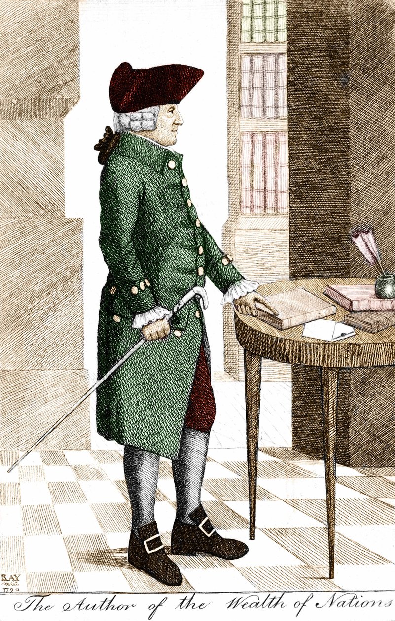 Porträtt av Adam Smith (1723 - 1790), skotsk filosof och ekonom. av Unknown artist