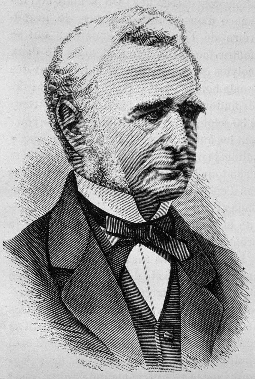 Porträtt av amiral Fourichon. 1800-talsgravyr. av Unknown artist